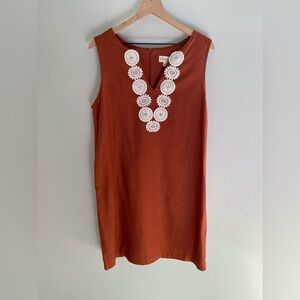 52Seven burnt‎ orange 60s inspired sleeveless shift dress size large